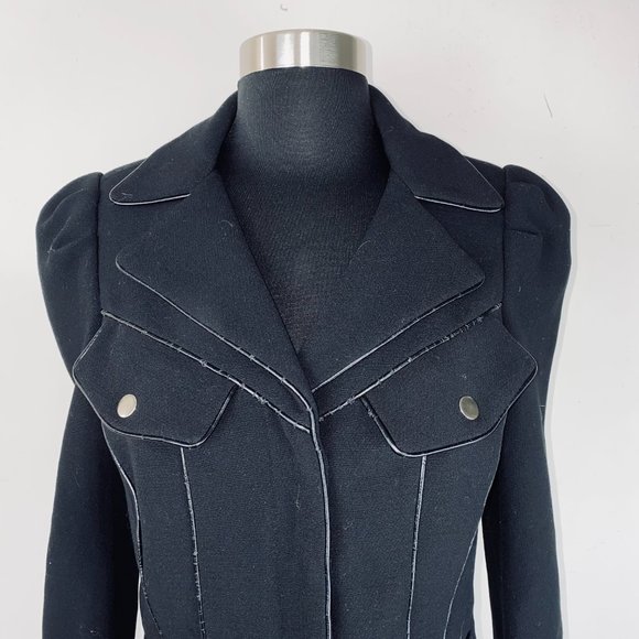 Seventy Two Changes Women's Size 4 Black Moto Zip Jacket Coat - Picture 4 of 9